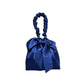 BLUE SATIN & FISHEVRON MOTIF MINI REVERSIBLE BUCKET BAG