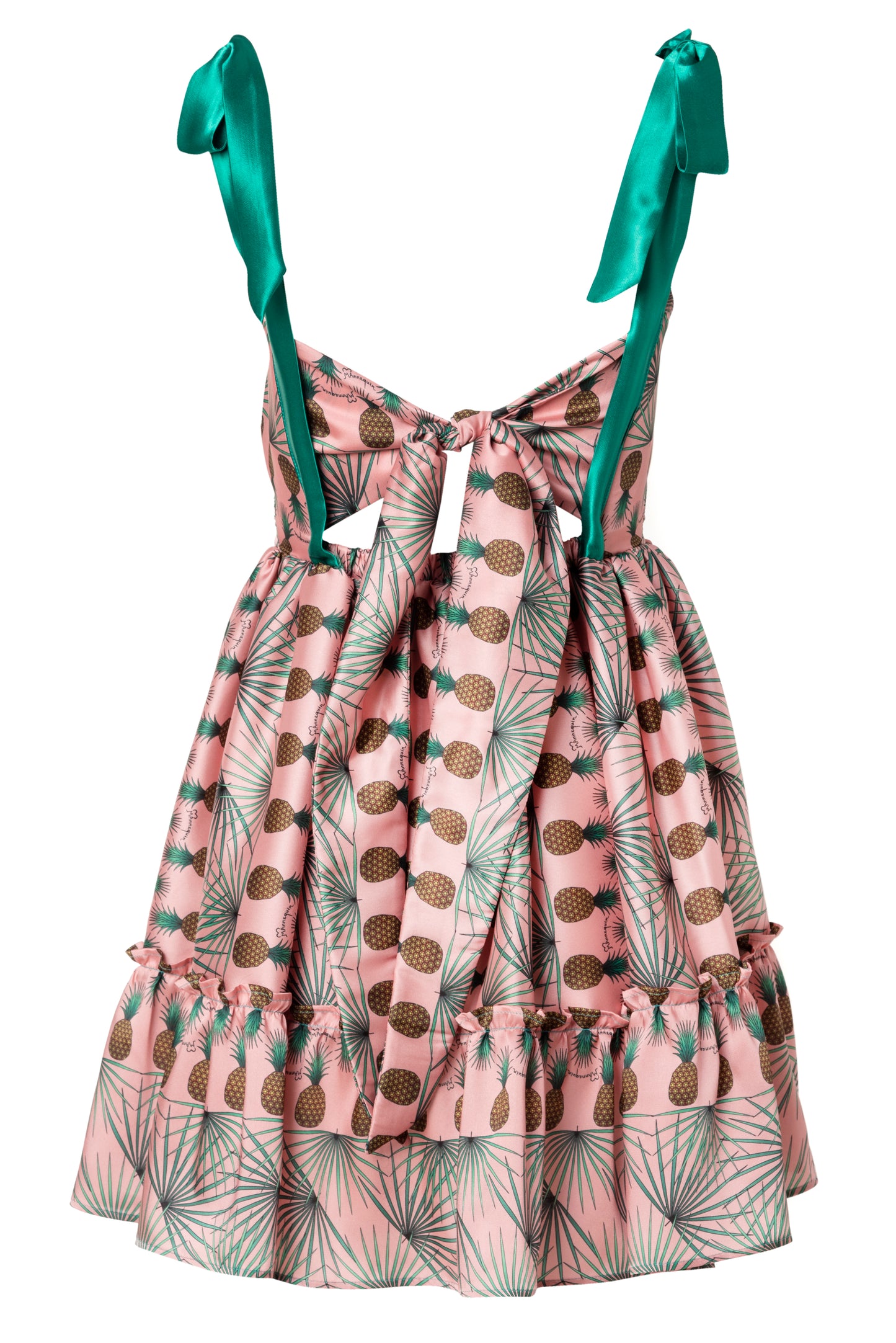 Tita Dress v.1.0 - Mini Silky Ruffle Printed Dress with Bow Tie Knots