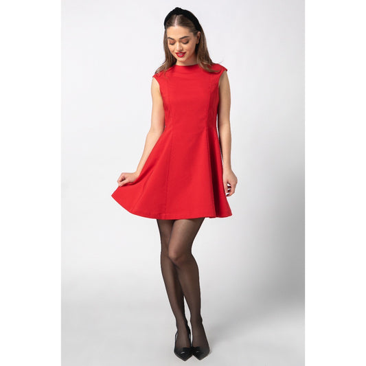 Riona Dress - Mini Cotton Panelled A-line Dress