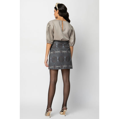 Vivian Skirt - Mini Printed Button Up Cotton Skirt