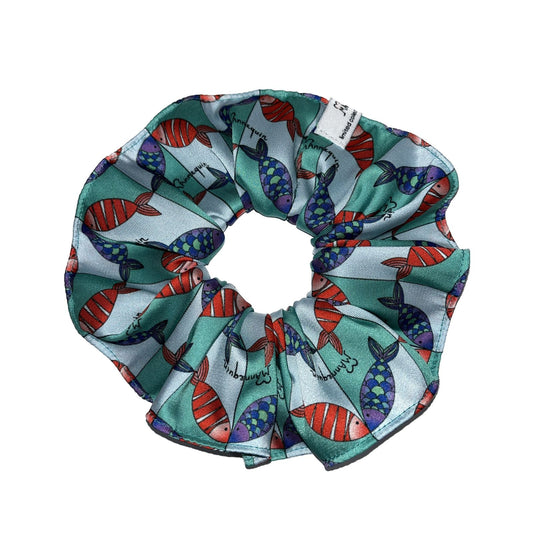 Fishevron Silky Hair Scrunchie