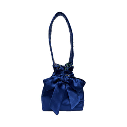 Blue Satin & Fauna Blue Mini Reversible Bucket Bag