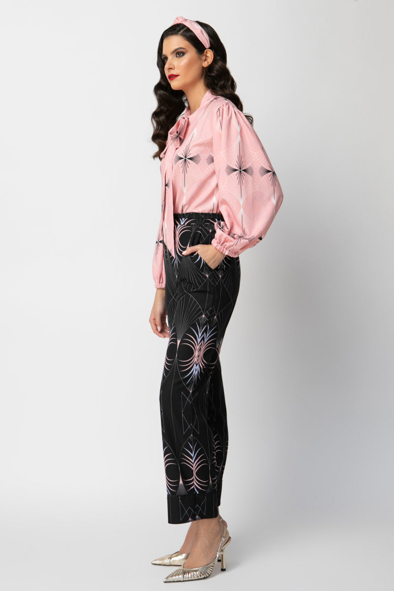 JOSEPHINE TOP - PRINTED PUSSY BOW TIE TOP