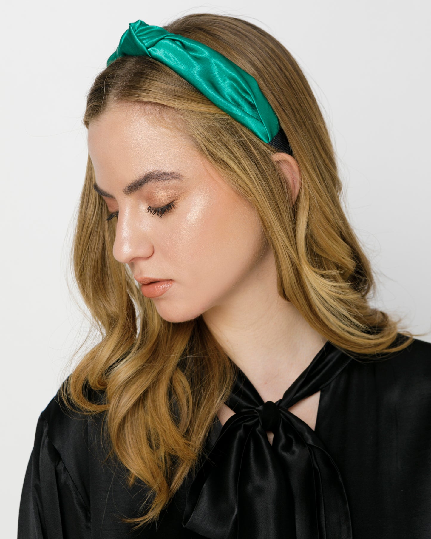 Emerald Green Satin Headband