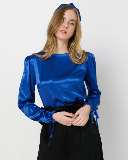 AURELIA TOP-SATIN LONG SLEEVED TOP