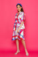 ALYSSA DRESS - MIDI WRAP PLAID DRESS WITH RUFFLED HEM