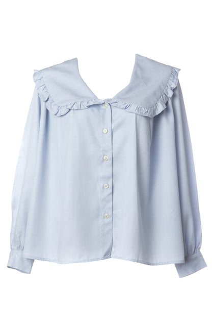 EVA SHIRT - SHIRT WITH RUFFLED TRIMMED COLLAR