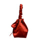 RED SATIN & PAISLEY MOTIF REVERSIBLE MINI BUCKET BAG
