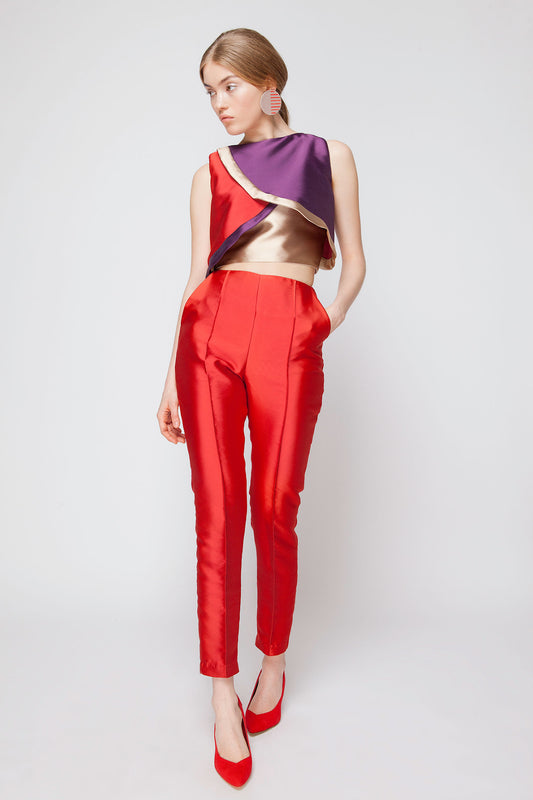 High Waisted Pants with Side Pockets