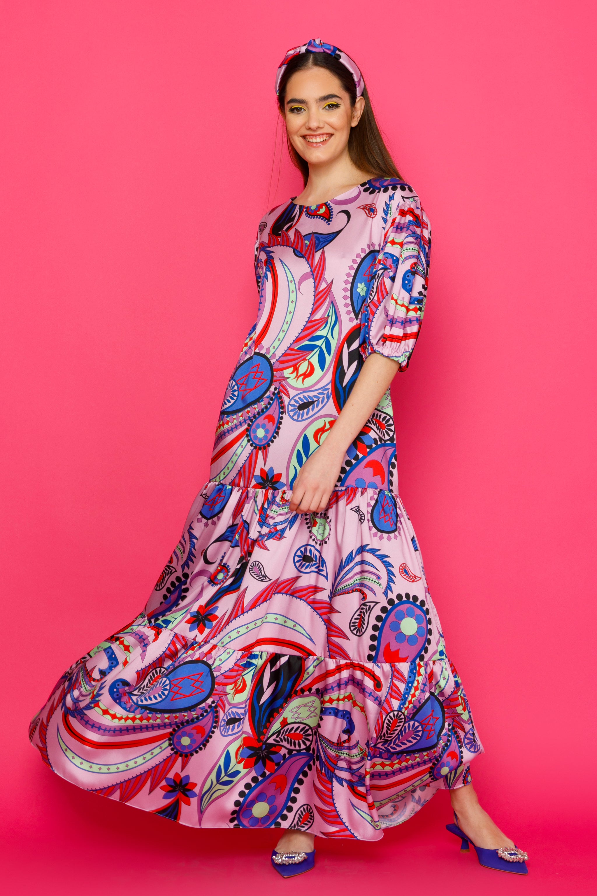 ROMY DRESS MAXI BOHO PRINTED DRESS WITH TIERED SKIRT The MAnnequin — free download